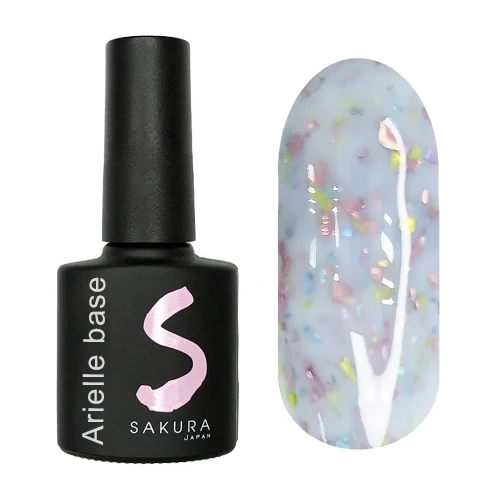 Камуфлирующая база для ногтей Sakura Arielle Base 7, с блестками, 8 мл Bas-07.