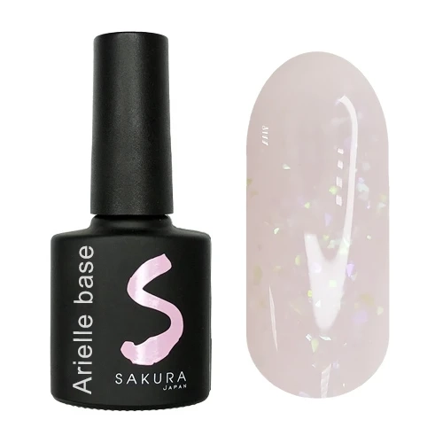 Камуфлирующая база для ногтей Sakura Arielle Base 2, с блестками, 8 мл Bas-02.
