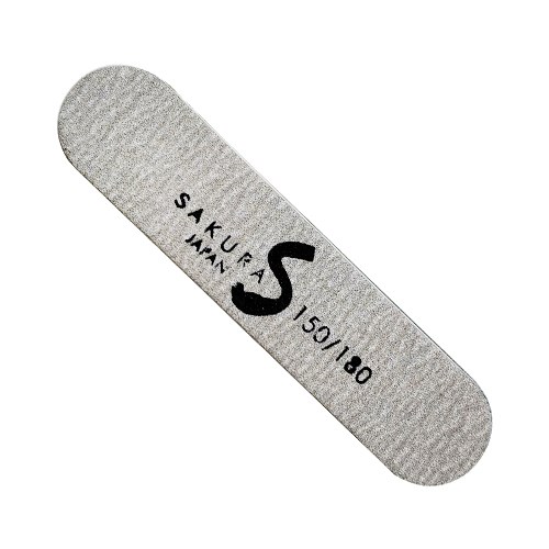 Пилка для ногтей Sakura серая, форма - овальная деревянная, абразивность 150/180 грит (пачка 10 шт.) sod2/1