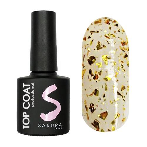 Топ для ногтей Sakura Golden Top, без липкого слоя, 8 мл Top127